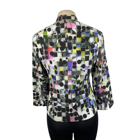 Akris Punto Women's Multicolor Long Sleeve Zip Up Blazer Sz 12 (EUR 42) - Picture 3 of 8